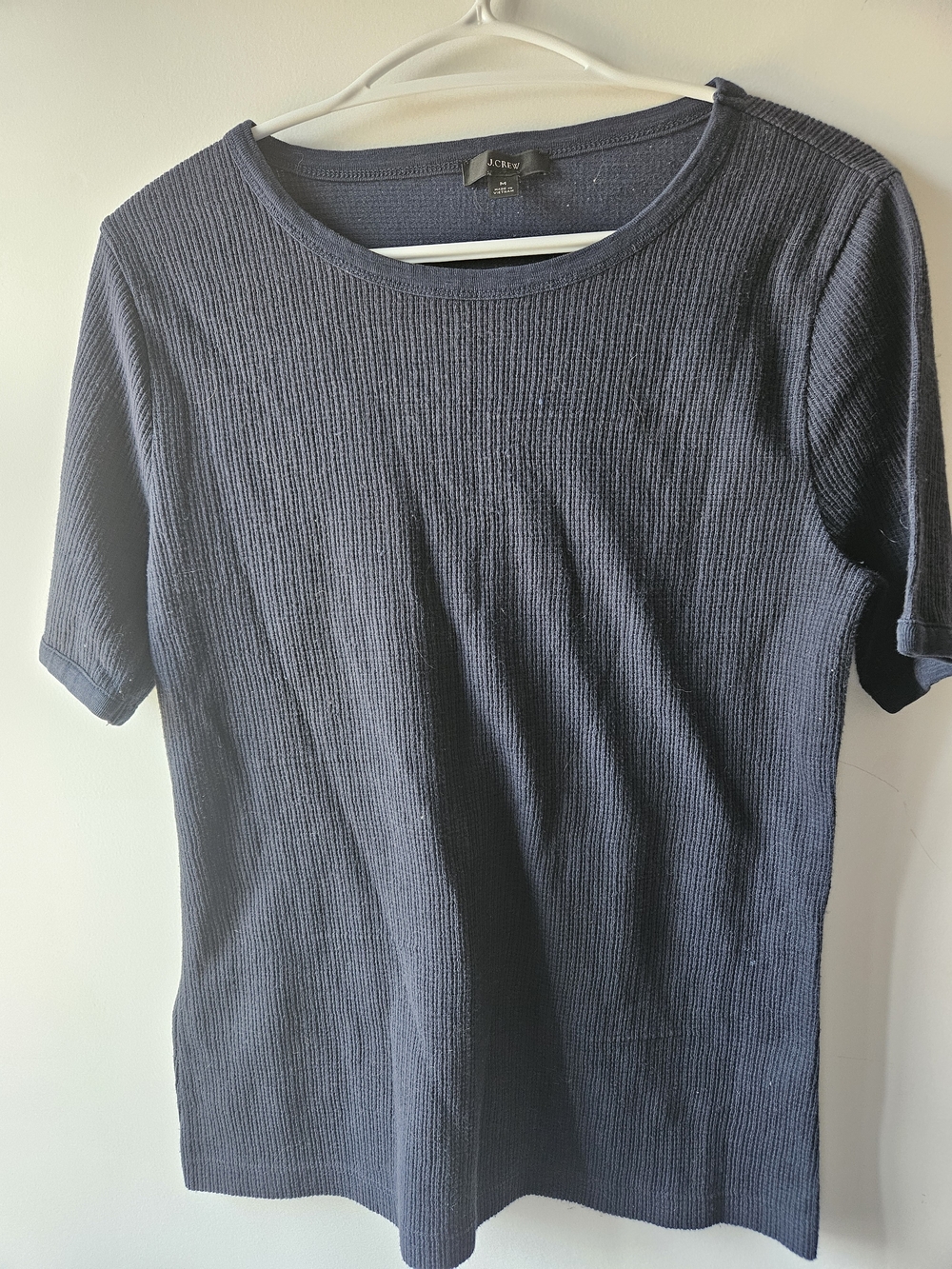 J. Crew Navy Ribbed Short-Sleeve Tee